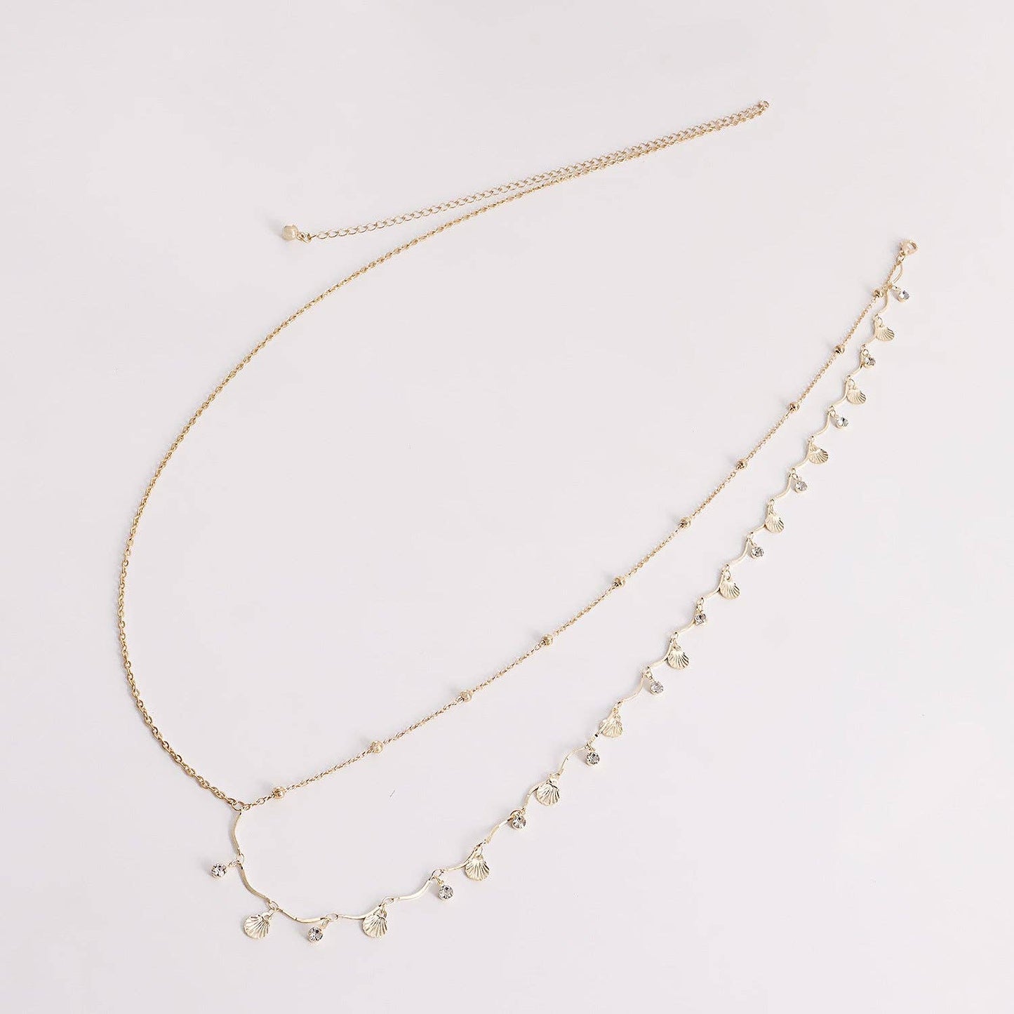 Simple Shell Sequin Rhinestone Waist Chain DP25A816: Gold