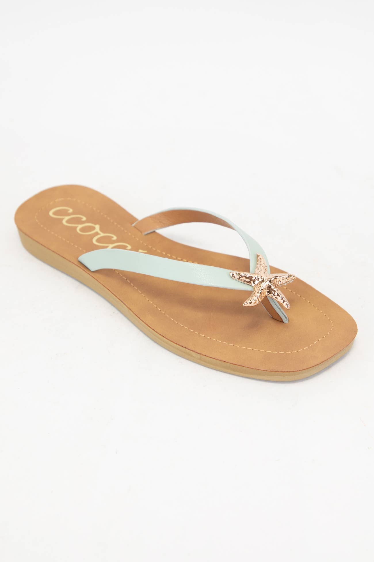 MISTY GOLDEN STARFISH DECOR THONG STRAP SANDAL