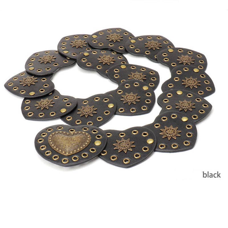 Boho Heart Wide Waist Western Leather Belt