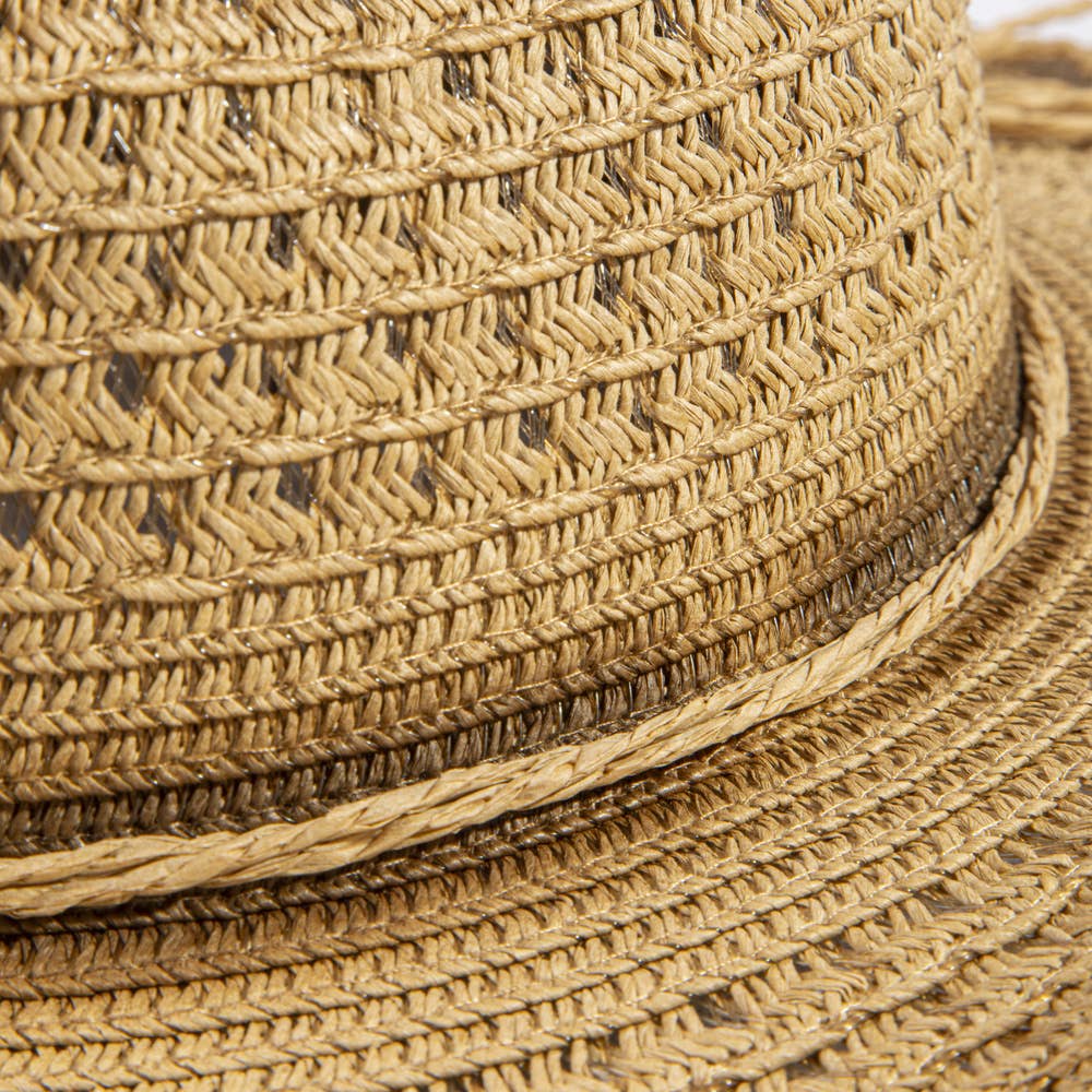 Ombre Honeycomb Knit Weave Straw Cowboy Hat