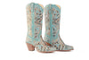 KASIOPEAH HAND TOOLED BOOTS-TURQUOISE