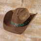 Concho Embroidered Strap Western Cowboy Hat: DBR