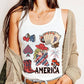 4th Of July Cowgirl Graphic Racerback Tank