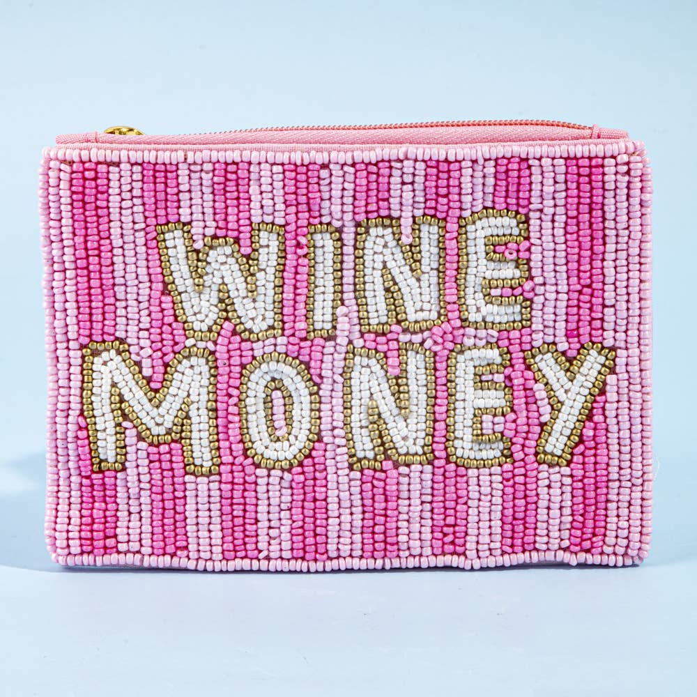 Wine Money Beaded Coin Purse