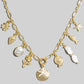 Rose And Sea Life Charms Chain Necklace