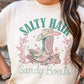 Salty Sandy Boots Ocean Summer Cowgirl Summer Graphic Tee