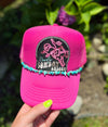 Rowdy Cowboy Saloon Graphic Trucker Hat: With Chain