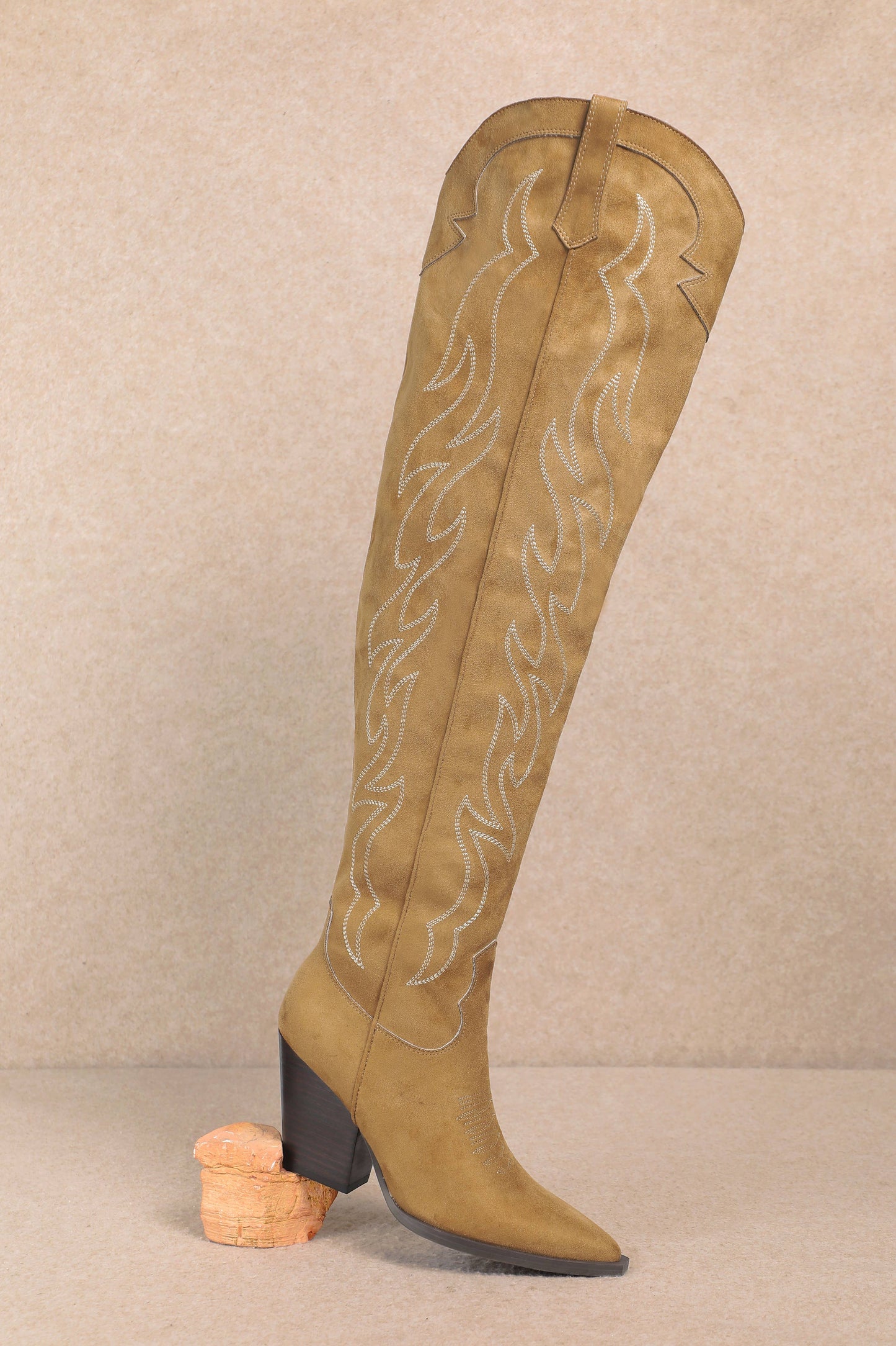 ABBY: Khaki Cowgirl Boot