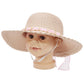 Kids Scallop Hem Paper Straw Floppy Sun Hat