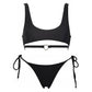 2-Piece Solid Color Bikini Swimsuit with Heart