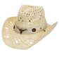 Longhorn Monochrome Belt Crochet Woven Cowboy Hat: Hot Pink