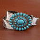 Western Concho Turquoise Stone Buckle Belt: LCO