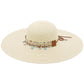 Blue Coastal Starfish Belt Floppy Straw Sun Hat