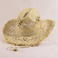 Frayed Edge Open Weave Straw Cowboy Hat: IV