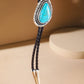 Western Design Turquoise Bolo Tie Necklace