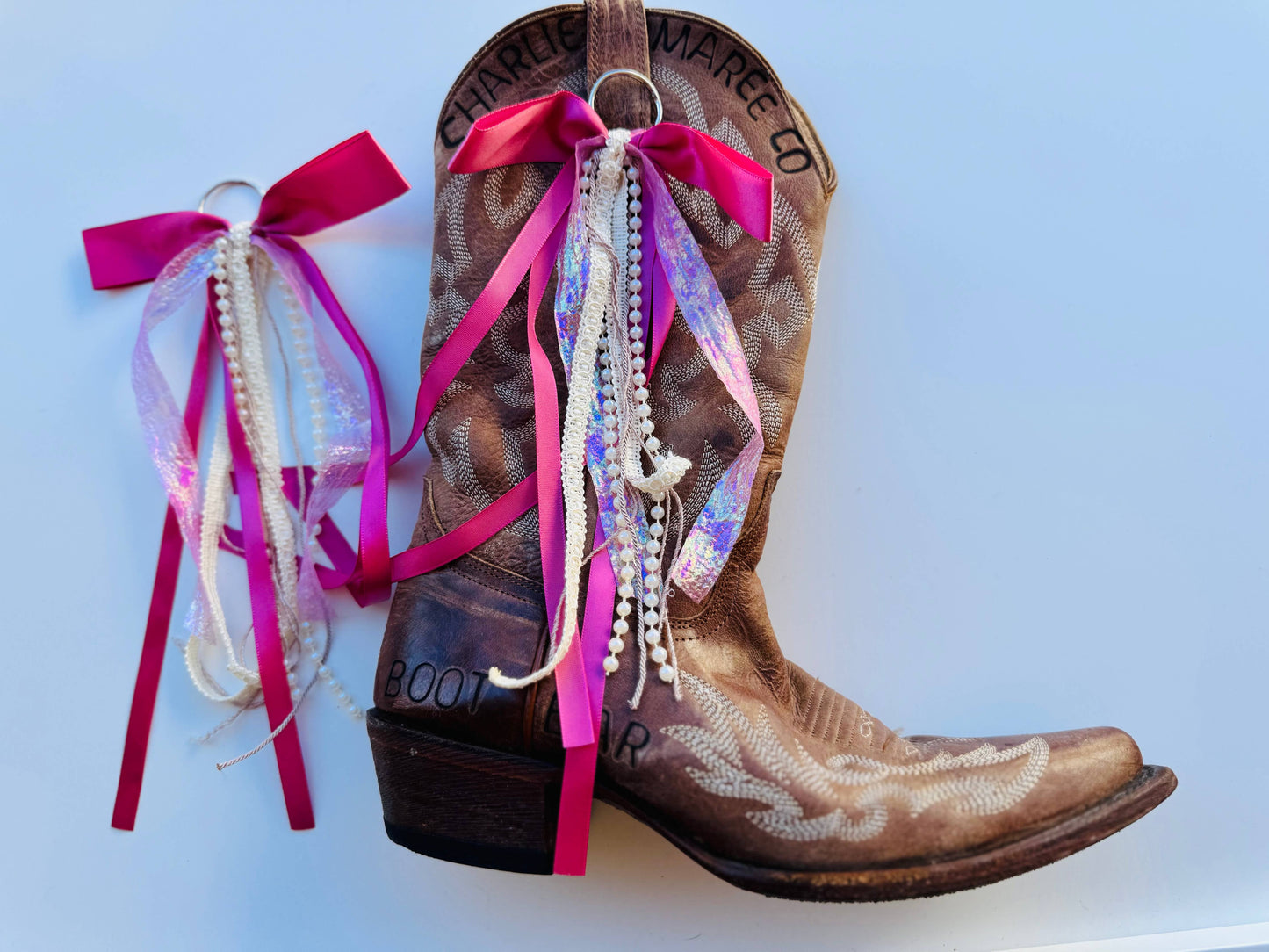 BOOT BOW CHARMS: LONG SATIN BOWS