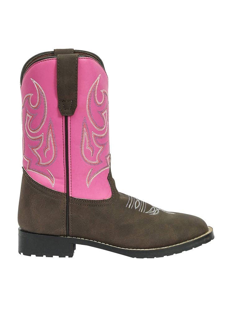 TuffRider Children's Voyageurs Square Toe Western Boot: Mocha