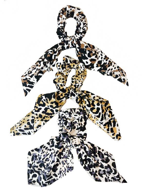 Leopard Print Scarf Hair Scrunchie