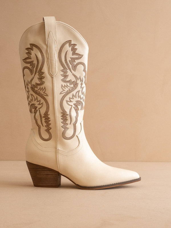 Amaya white Chai Classic Western Boot