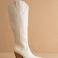 The Astrid White | Knee High Cowboy Western Boot: White