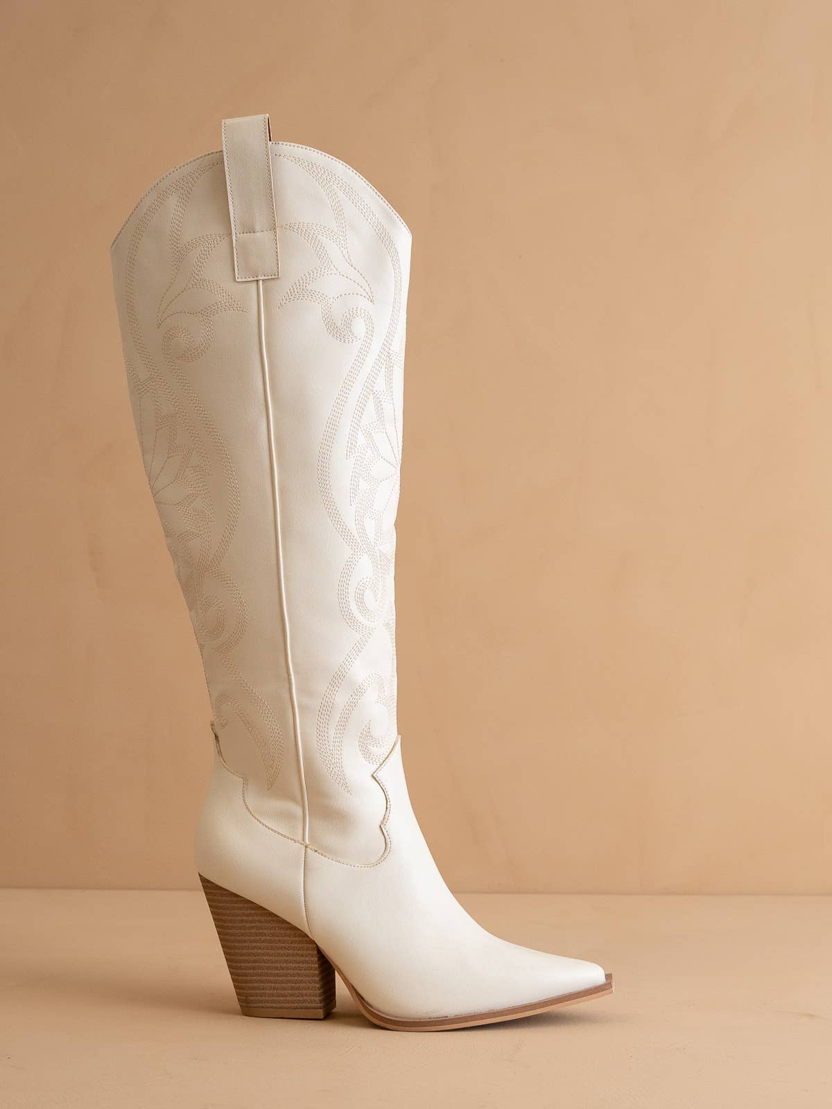 The Astrid White | Knee High Cowboy Western Boot: White