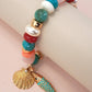 MULTI PEARL STONE MIX BEADED GOLD FISH BRACELETS | 80B1507: GOLD