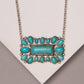 Western Horizontal Rectangle Turquoise Necklace