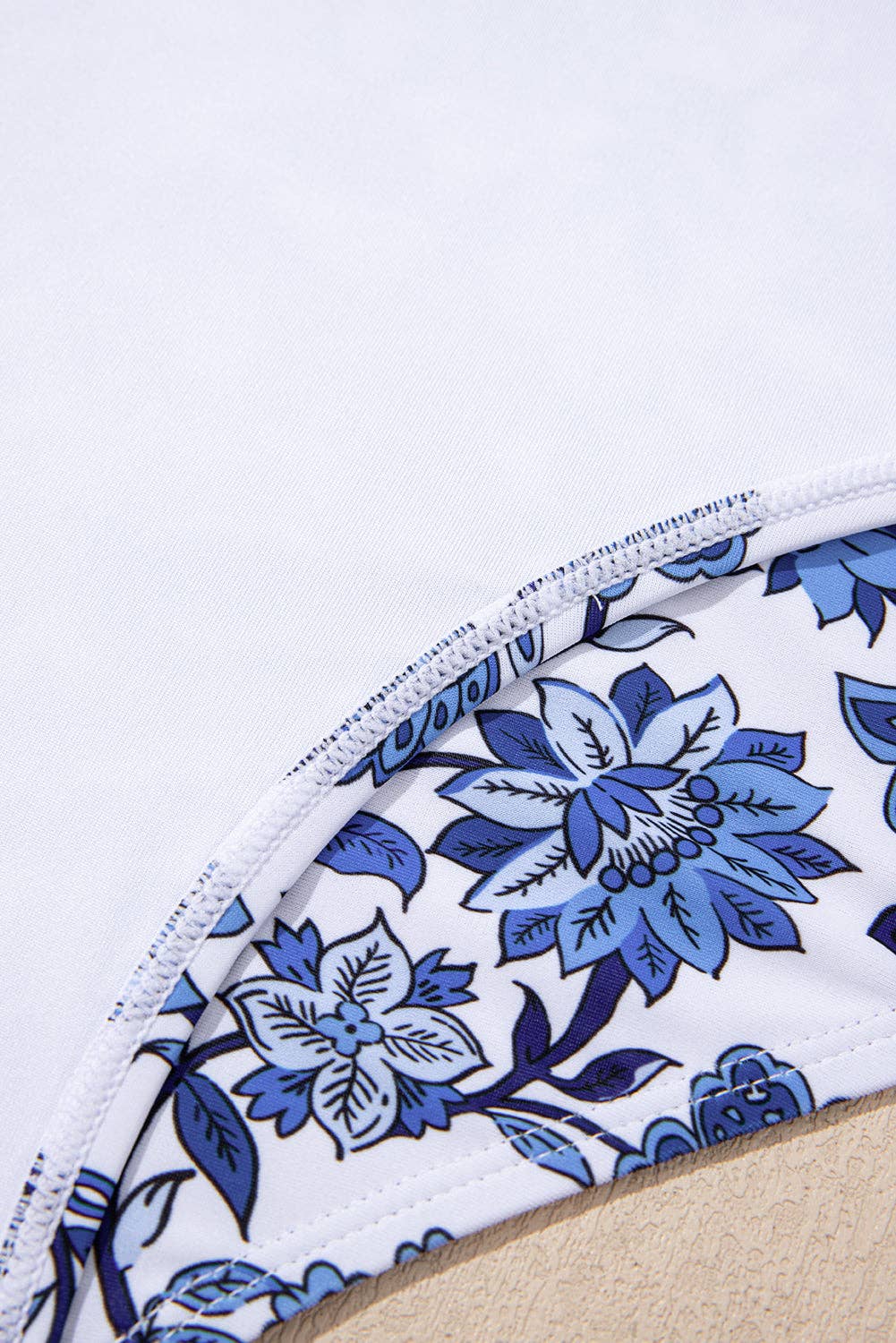 Sky Blue Crossed Back Floral Print swim dress