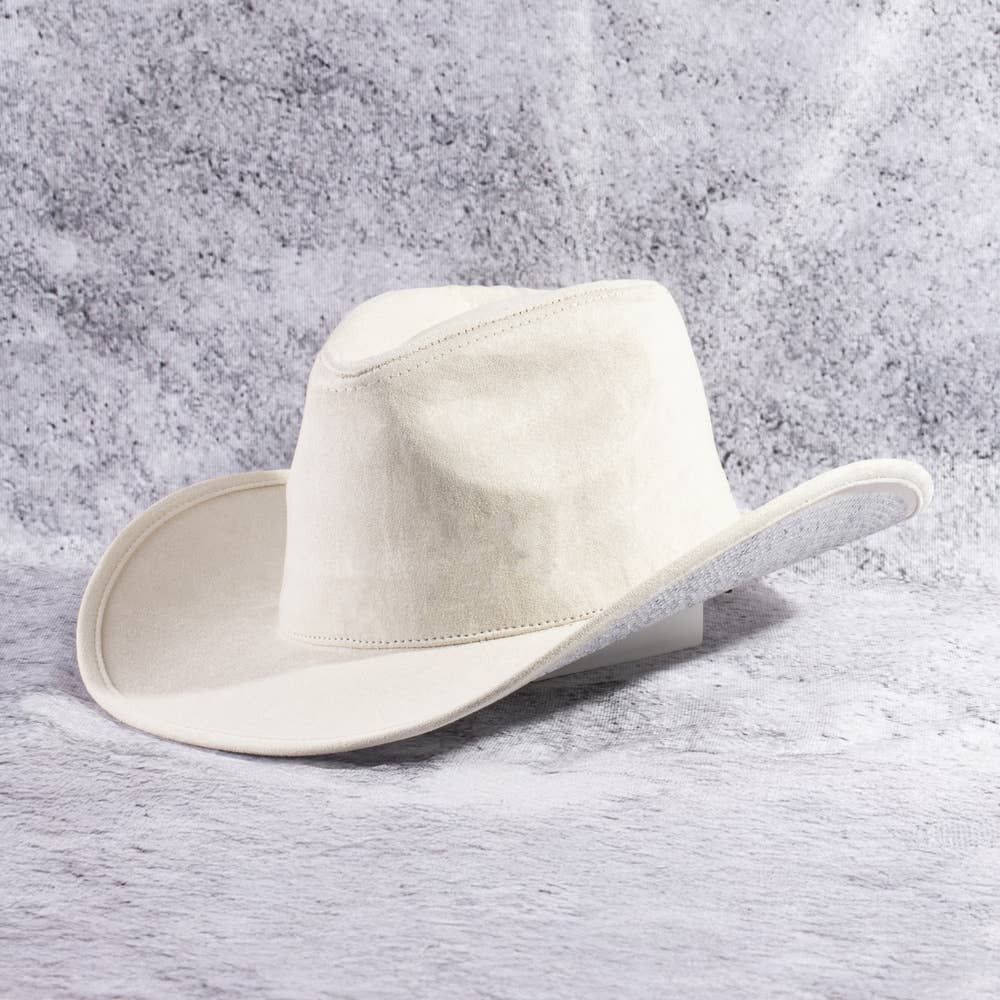 Wide Brim Suede Rhinestone Studded Western Cowboy Hat: IV