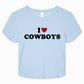 I Heart Cowboys Baby Tee: Baby Blue