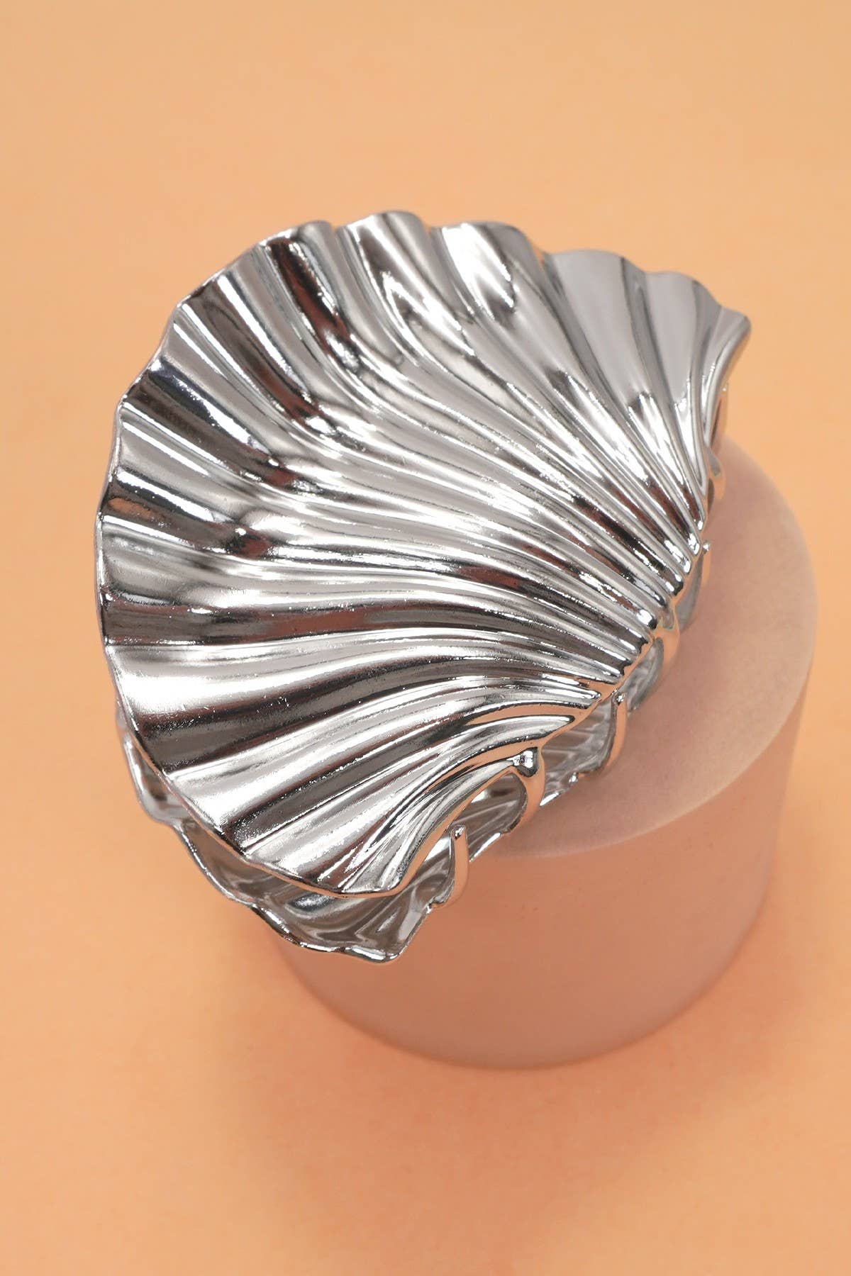 SEASHELL  GOLD SILVER ALLOY HAIR CLAW HAIR CLIP | 40H934: Gold