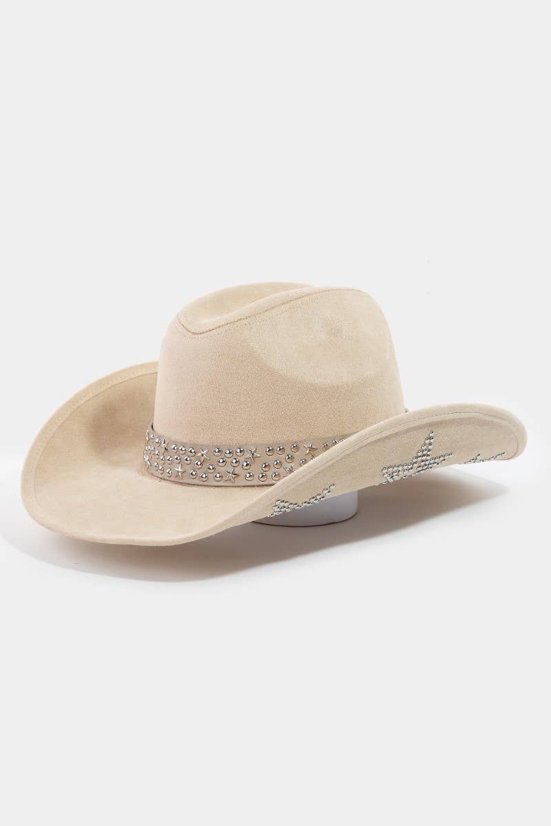 Embroidered Star Studded Western Cowboy Hat: GBK
