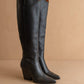 The Barcelona Black | Knee High Western Boot: Black