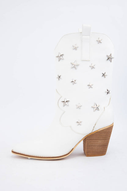 WEEKLY DEAL STAR STUD EMBELLISHED WESTERN BOOTS