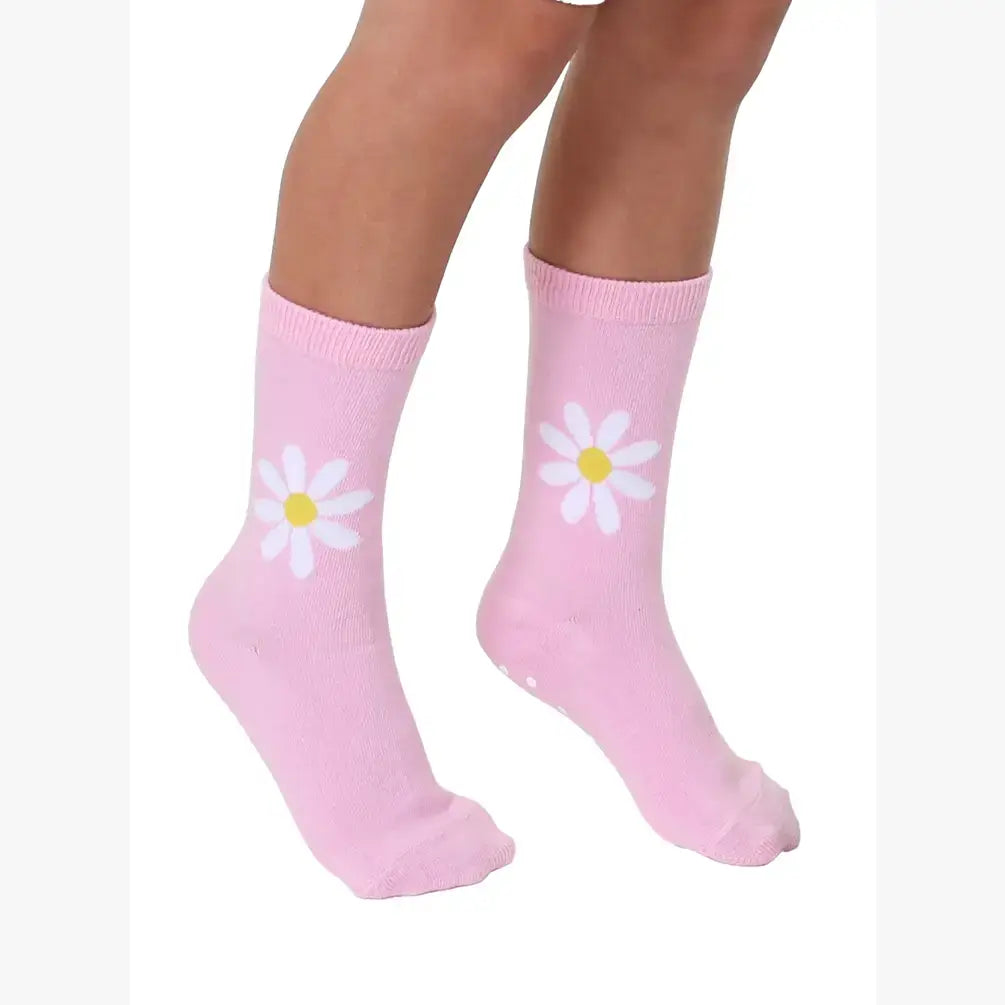 3D Packaged Crew Socks - Kids - Daisy Flower - Pink