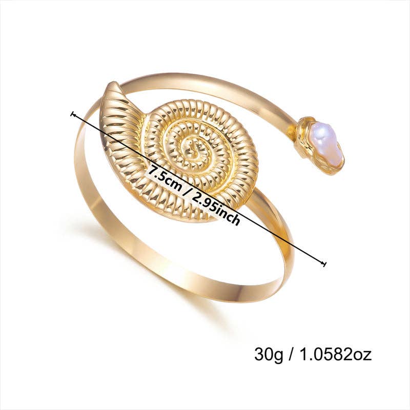 Shell Pearl Arm Cuff Bracelet