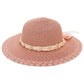 Kids Scallop Hem Paper Straw Floppy Sun Hat