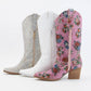 DAZZLING RHINESTONE JEWELED MID-CALF GLAM WESTERN BOOTS