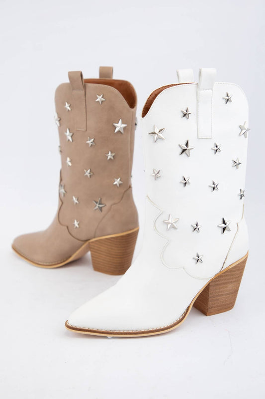 WEEKLY DEAL STAR STUD EMBELLISHED WESTERN BOOTS