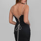 LESLY Milk Mini Dress With Embelished Straps: Black