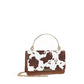 Cow Print Ring Handle Top Handle Bag