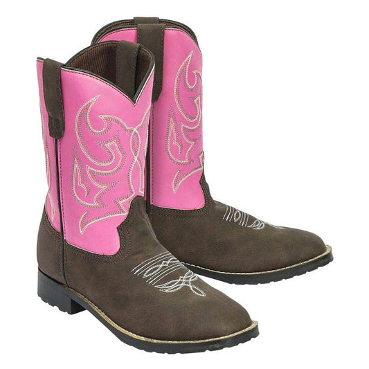 TuffRider Children's Voyageurs Square Toe Western Boot: Mocha