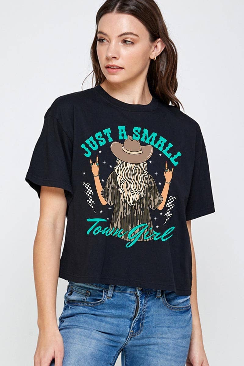 Just a Small Town Girl Camo Crop Top