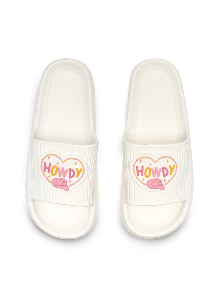 Quick Dry Pool Slide Sandals - Western - "Howdy"