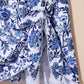 Sky Blue Crossed Back Floral Print swim dress
