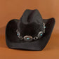 Turquoise Stud Concho Belt Western Cowboy Hat