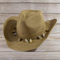 Shell Bead Band Straw Cowboy Hat