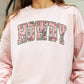 Western Camo Howdy Pink Camouflage Retro Graphic Sweatshirt