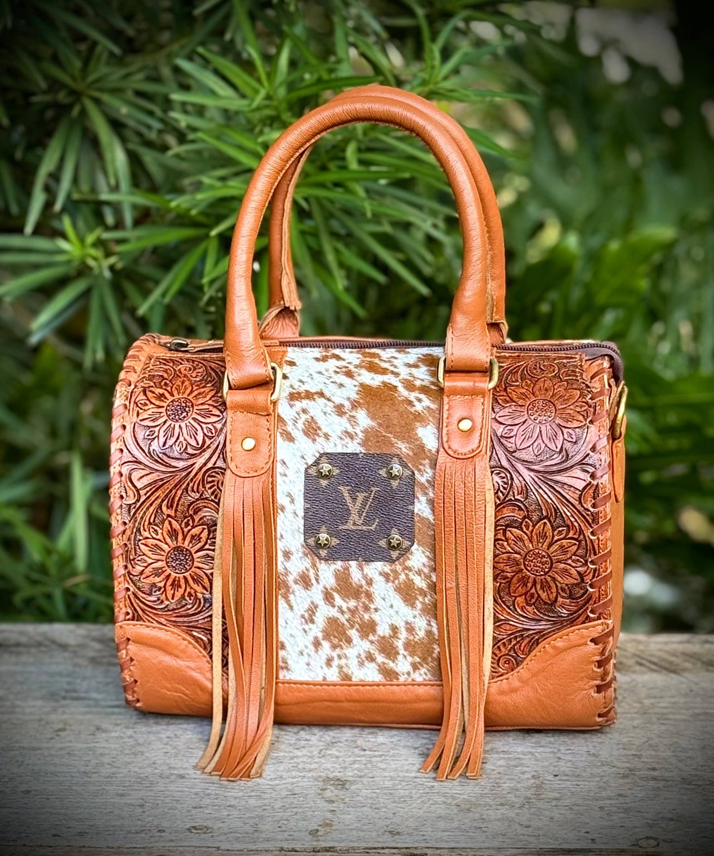 LV Cowhide Leather Speedy Bag Western Rodeo