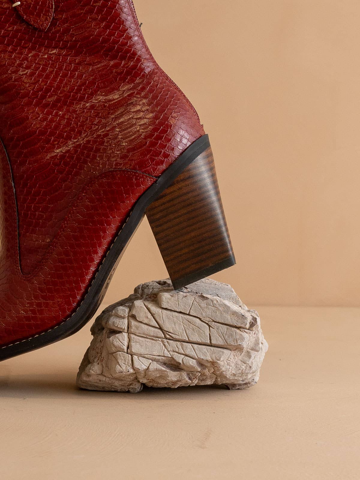 The Tara | Red Two paneled western boot